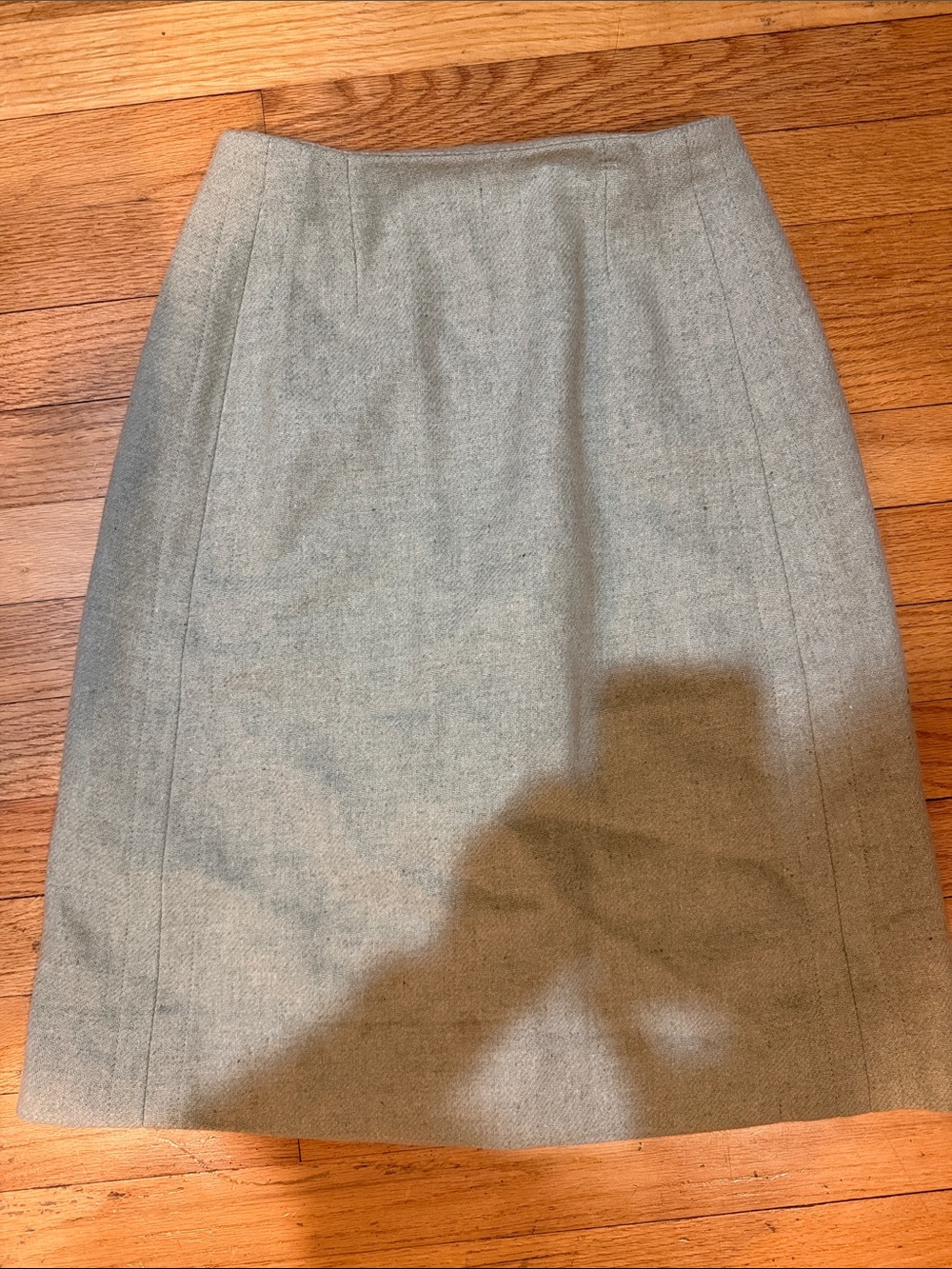 Vintage Queen Casuals Classic Light Green Wool Pencil Skirt 7-8